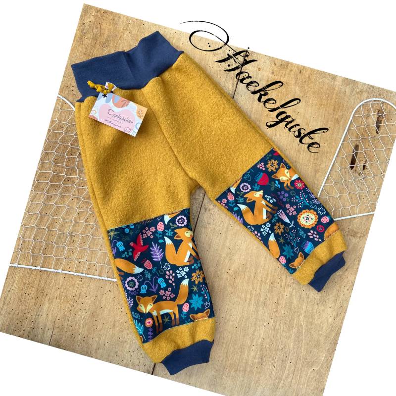 Gr. 86-92 Wollwalk Hose Mit Besatz Aus Softshell Überhose Outdoor Pants Kinder Gefütterte Unisex Waldkindergarten Warme von Haekelguste