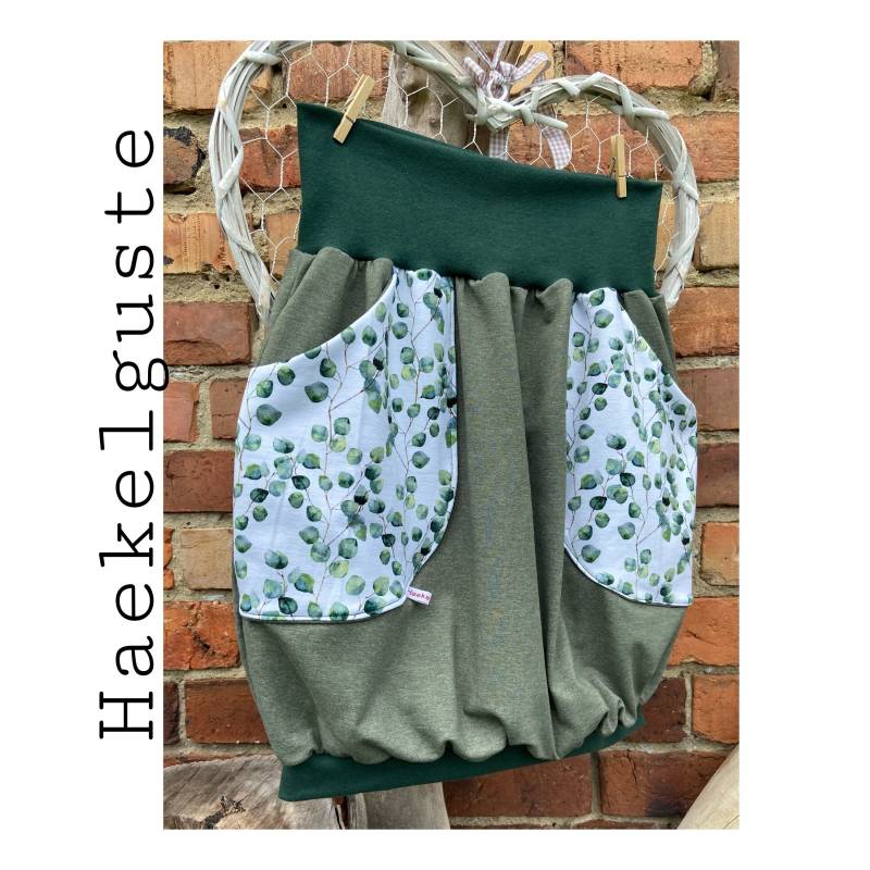 Grüner Eukalyptus Ballonrock Liebling Damen Rock Mit Taschen Khaki von Haekelguste