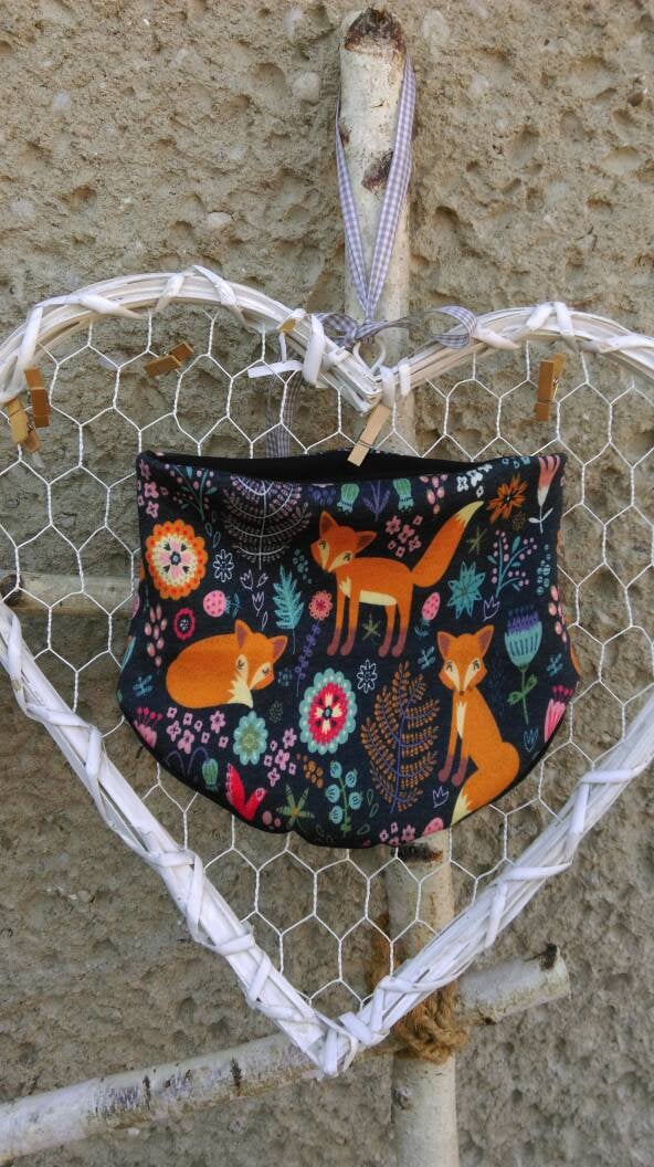 Halssocke " Fuchs Unisex Kinder Baby Loop Dunkelblau Gender Mädchen Junge Geschenk Gift Waldtiere von Haekelguste