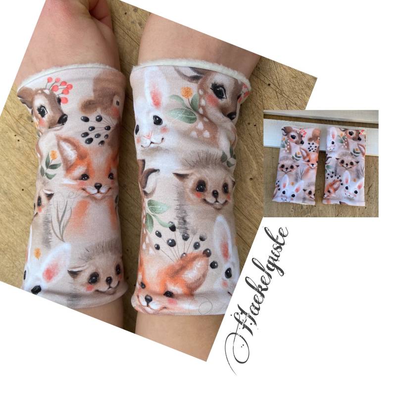 Kinder Fleece Pulswärmer Stulpen Armstulpen von Haekelguste