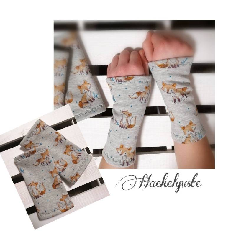 Kinder Pulswärmer " Fuchs Stulpen Armstulpen von Haekelguste