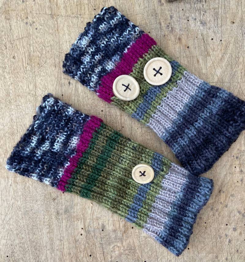 Kinder Pulswärmer Handschuhe Stulpen Armstulpen Strickstulpen Wolle Gestrickt von Haekelguste