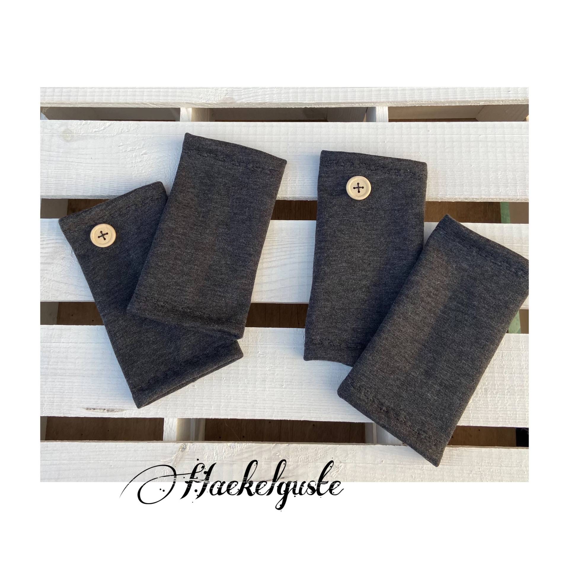 Kinder Pulswärmer Stulpen Armstulpen , Grau Sweat von Haekelguste