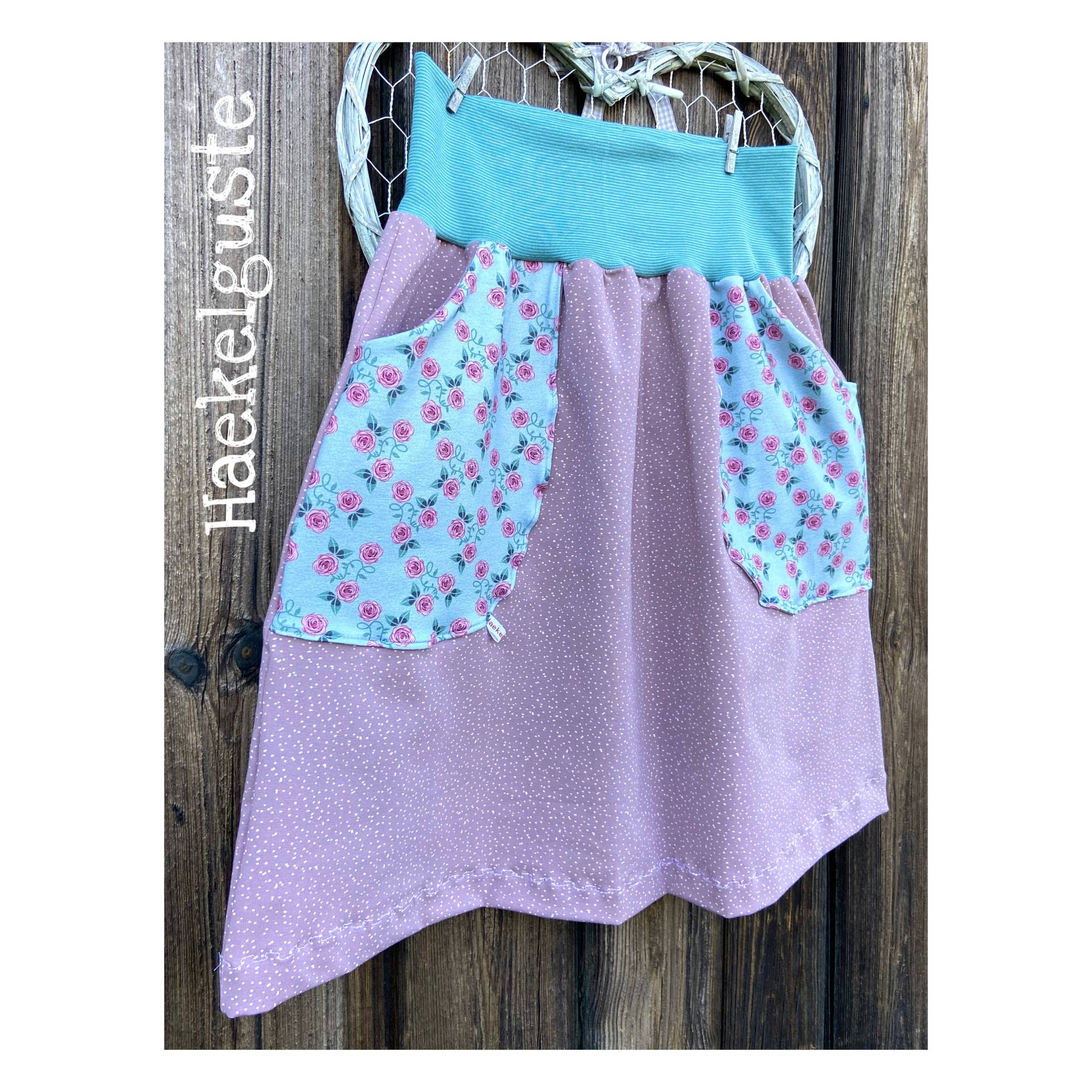 Knielang Bio Jersey Rock Damen A-Form Rosa Altrosa Rosen Mint Taillenrock Mit Taschen Curvy Woman Knielang Bio Jersey Rock Damen A-Form Rosa Altrosa Rosen Mint Taillenrock Mit Taschen Curvy Woman von Haekelguste