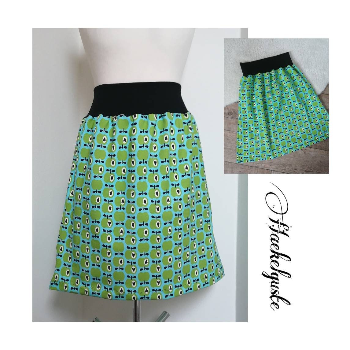 Knielanger Rock Apfel , Damen von Haekelguste