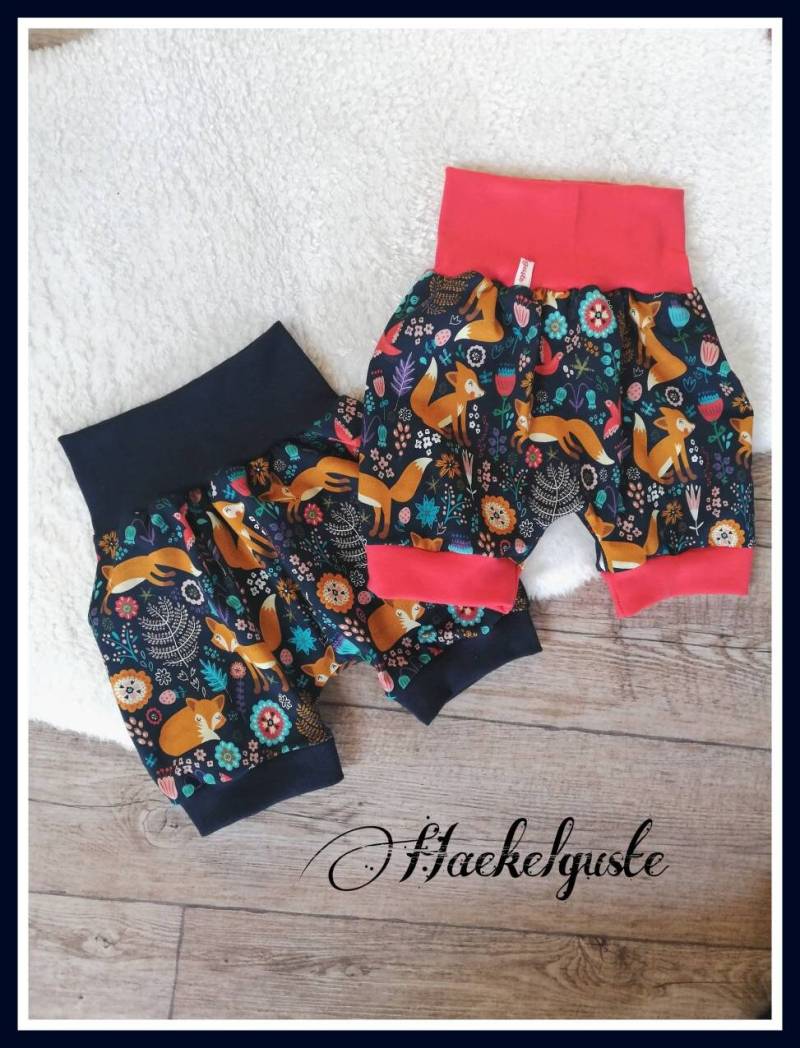 Kurze Pumphose Wunschgröße Unisex Pants Jogger Fuchs Waldtiere Kinder Hose von Haekelguste