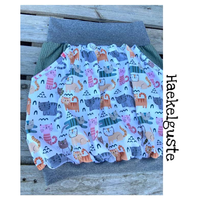 Lieblingsrock Katzen Ballonrock Damen Rock Cat Mit Taschen von Haekelguste