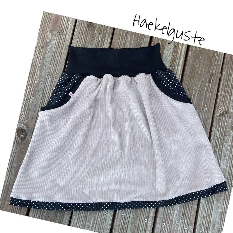 Macadamia Rock Aus Bio Cordnicky Ausgestellter Mit Taschen Damen Samtweich Beige Creme von Haekelguste