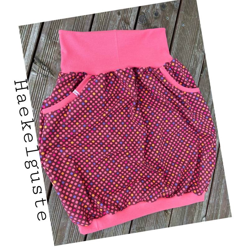 Mama+Tochter " Konfetti Ballonrock , Rock Damen Pink Punkte Dots Hüftrock Bunter von Haekelguste