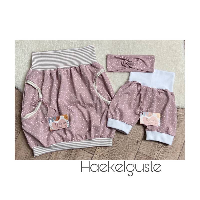 Mama Tochter Hose Ballonrock "Pünktchen" Haarband Couple Outfits von Haekelguste