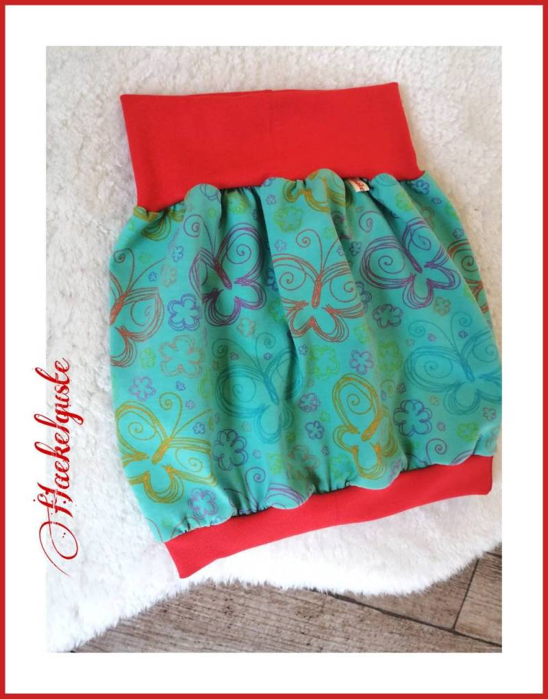 Mami + Tochter Ballonrock "Schmetterling" Jersey Damen Rock Grün Couple Outfits von Haekelguste