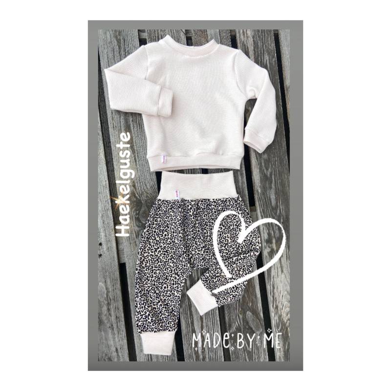 Pumphose Leo Print Shirt Stirnband Hose Jogger Mädchen Pants von Haekelguste