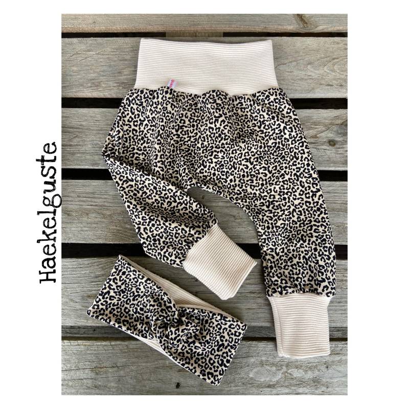 Pumphose Leo Print Stirnband Hose Jogger Mädchen Pants von Haekelguste