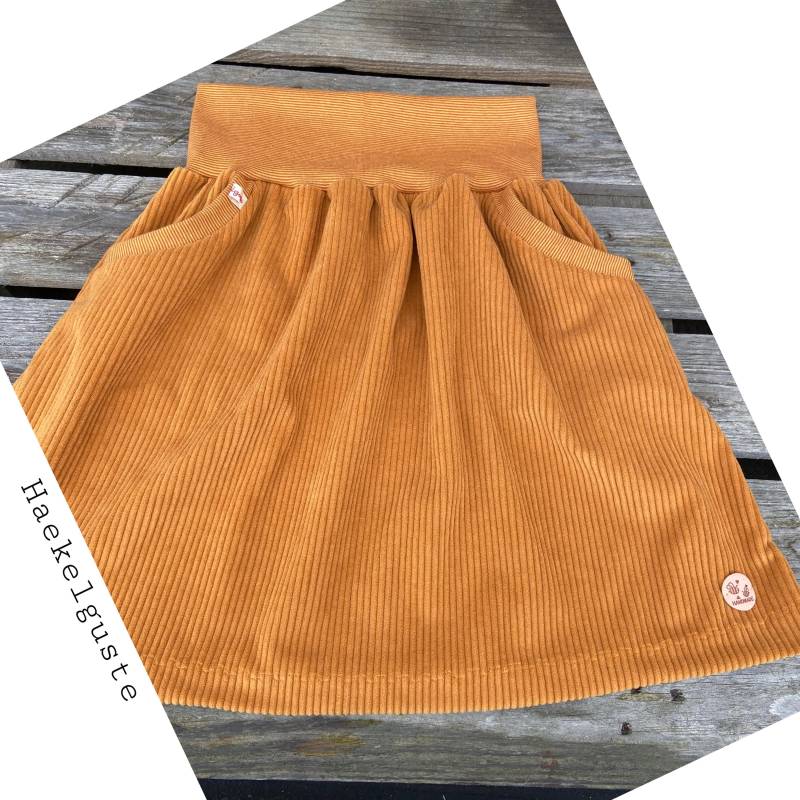 Rock Aus Bio Cordnicky Maisgelb Damen Samtweich Breitcord von Haekelguste