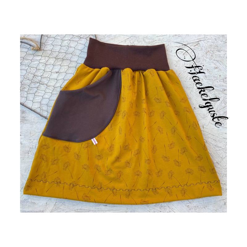 Rock Pusteblume A-Form Damenrock Mit Tasche von Haekelguste