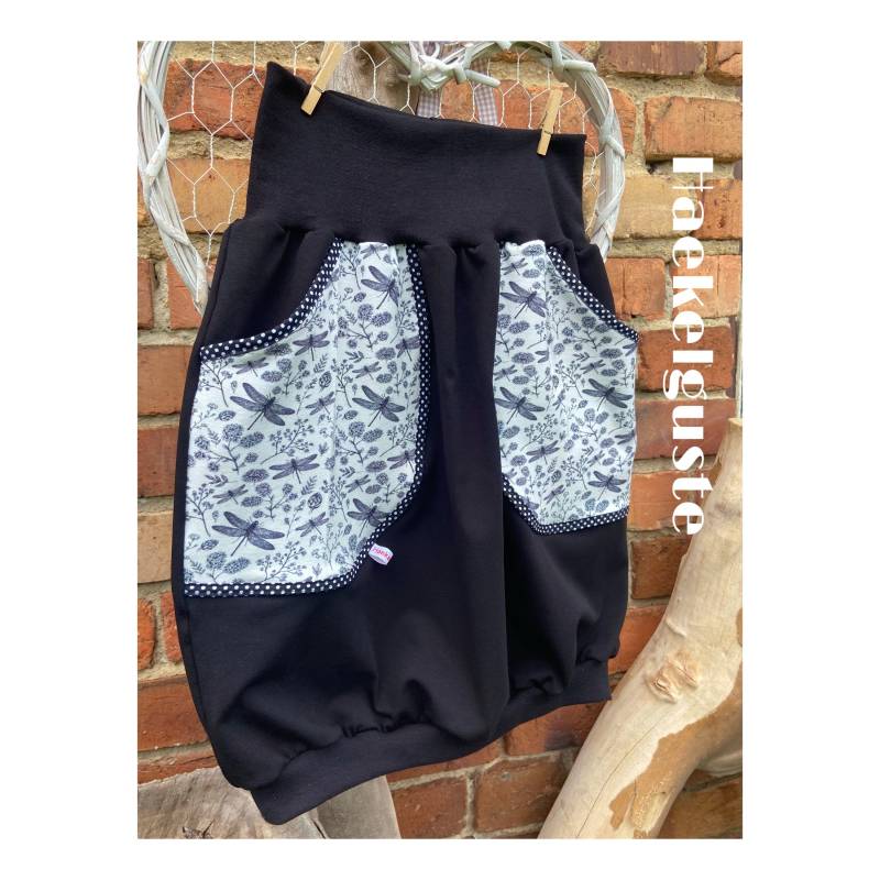 Schwarzer " Libelle Ballonrock Liebling Damen Rock von Haekelguste