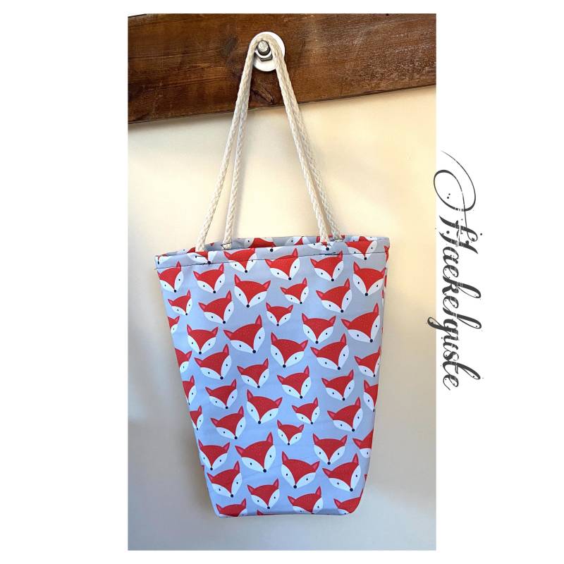 Softshell Beutel Fuchs, Nasstasche, Handtasche , Umhängetasche, Kita Beutel, Tasche Tiere von Haekelguste