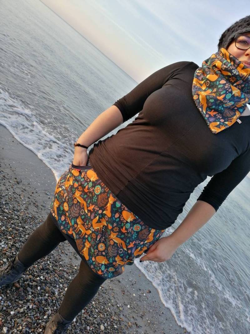 Sweat Ballonrock "Fuchs" Damen Rock Hüftrock Gefüttert Übergang Waldtiere Erzieherin Kleidung von Haekelguste