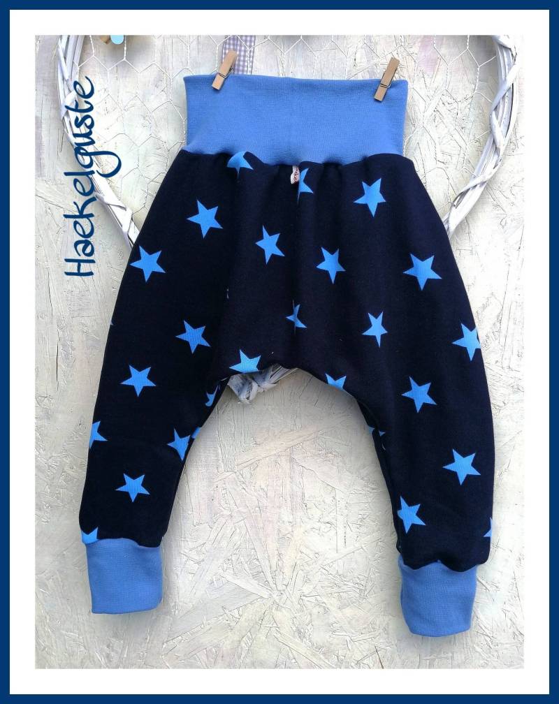 Sweat Pumphose "stern" Dunkelblau Jogger Pants Kinder Baby Unisex Hose Warm von Haekelguste