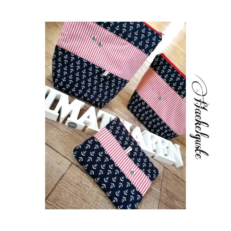 Taschen " Anker Kulturbeutel Schminktaschen Damen Tasche von Haekelguste