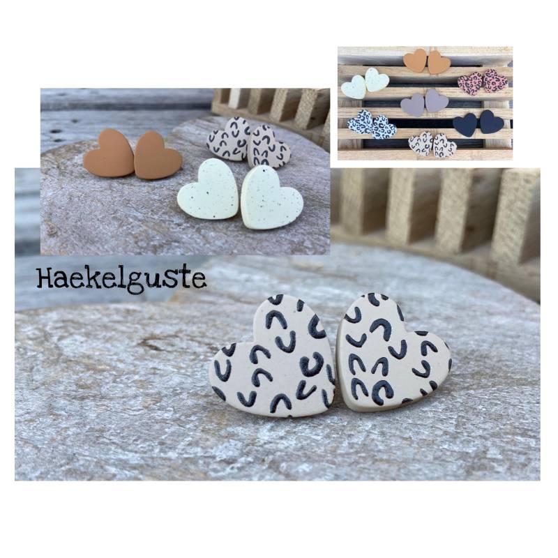 Von Herzen Ohrstecker Rot Leo Braun Schwarz Geschenk Ohrringe Herz von Haekelguste