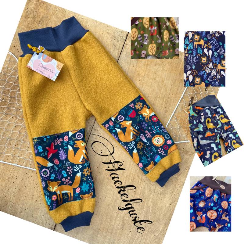 Wollwalk Hose Mit Knie Po Besatz Aus Softshell Überhose Outdoor Pants Gefütterte Unisex Waldkindergarten Warme von Haekelguste