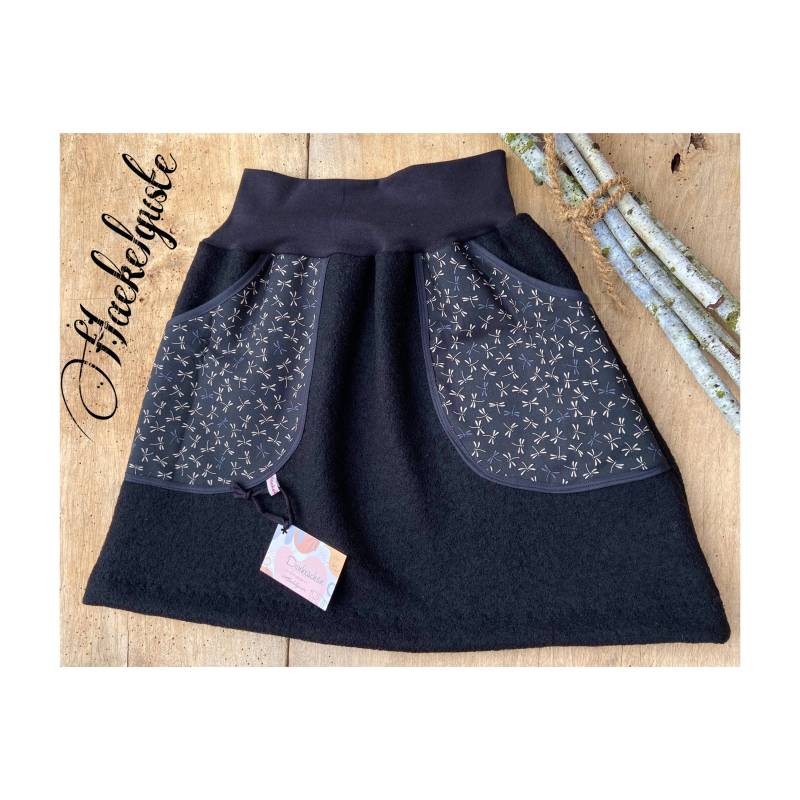 Wollwalk " Libelle Rock Gr. Xs - Xxl A-Form von Haekelguste