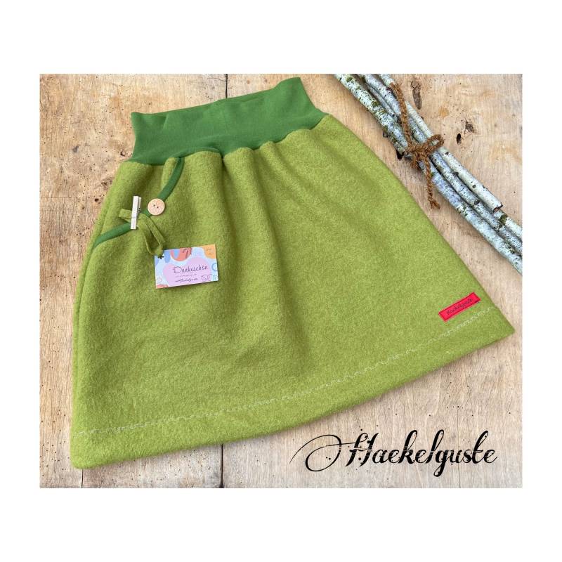 Wollwalk Rock Grün/Wollrock Aus Wolle Damen A-Form von Haekelguste