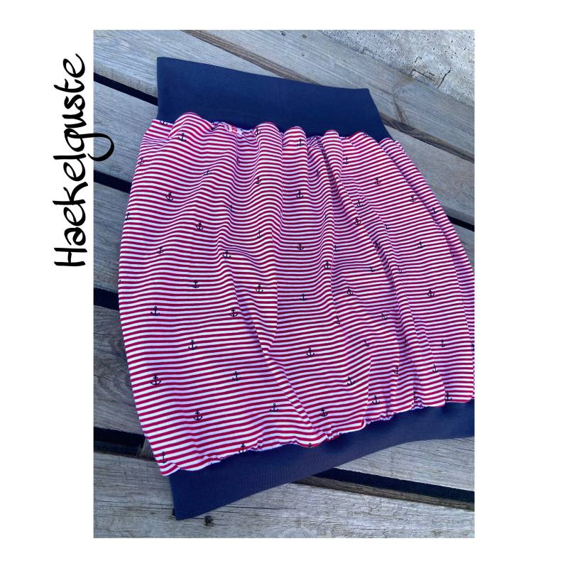 Wunschgröße Ballonrock "Anker" Jersey Damen Hüftrock von Haekelguste