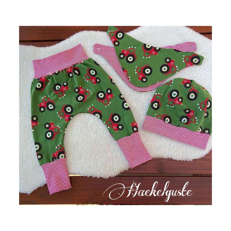 Wunschgröße Pumphose "Traktor" Sarouelhose Kinder Unisex Jogger Pants von Haekelguste