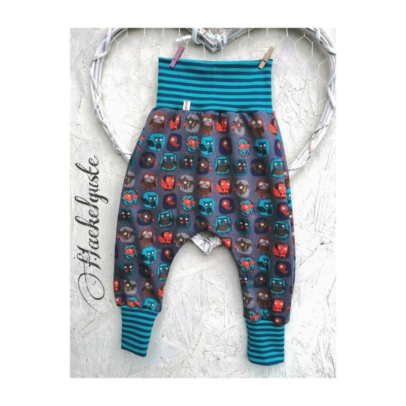 Wunschgröße Pumphose " Waldtierchen Sarouelhose Kinder Unisex Jogger Pants von Haekelguste