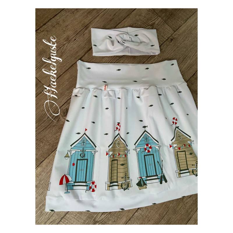 Wunschgröße " Strandhaus Rock Weißer Damen Meerliebe Maritim von Haekelguste