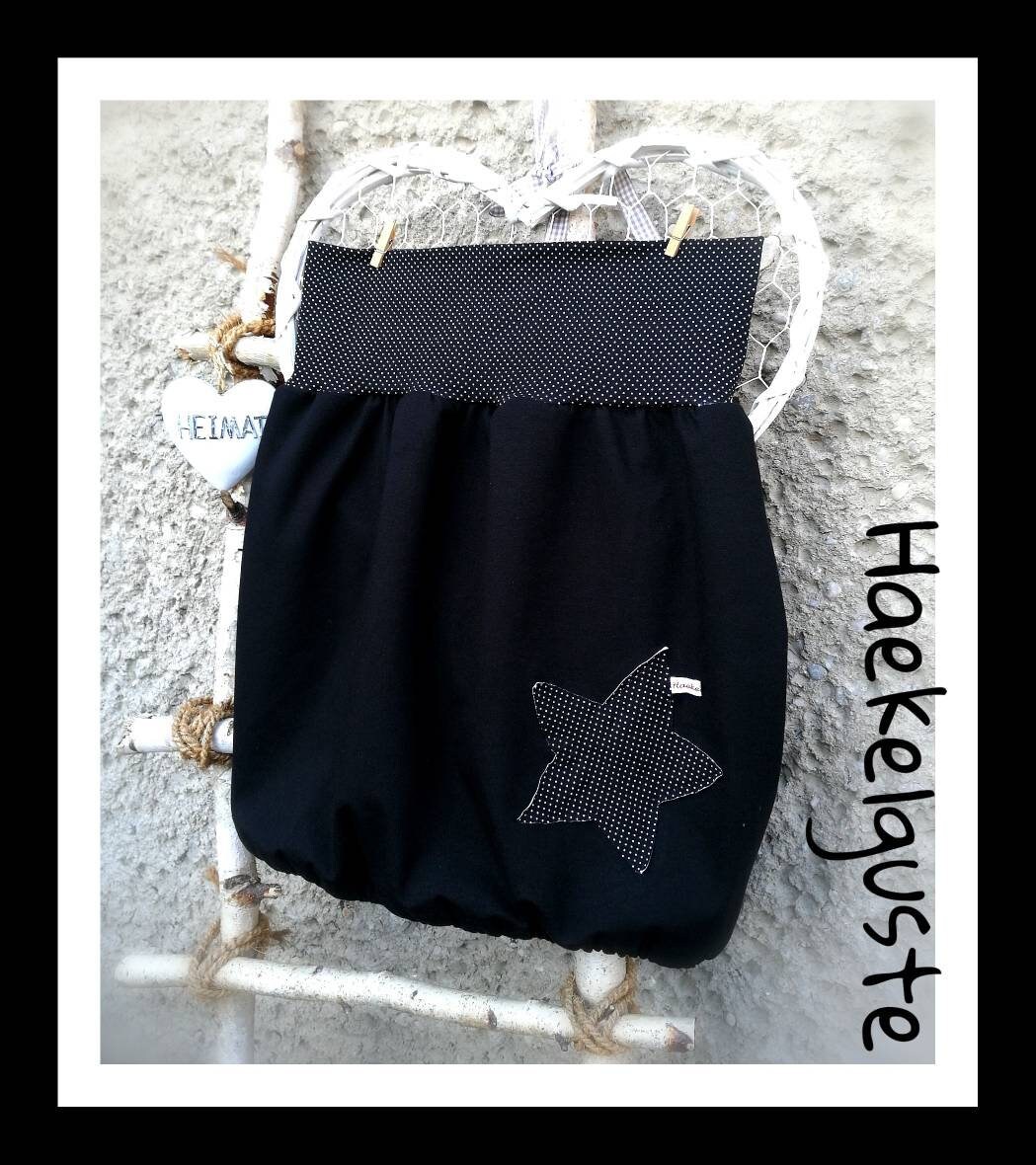 Xs - Xl " Stern Ballonrock Liebling Schwarz Rock Damen von Haekelguste