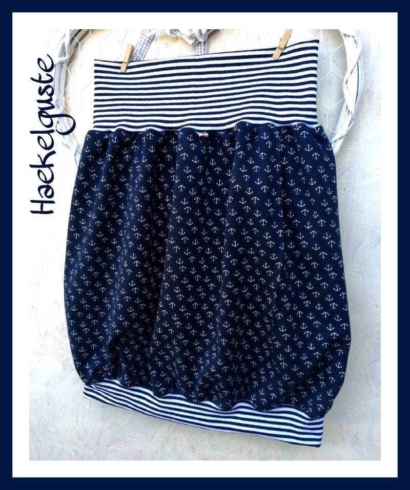 Xs - Xxl " Anker Ballonrock Dunkelblauer Rock Für Damen Pumprock Hüftrock Meer von Haekelguste