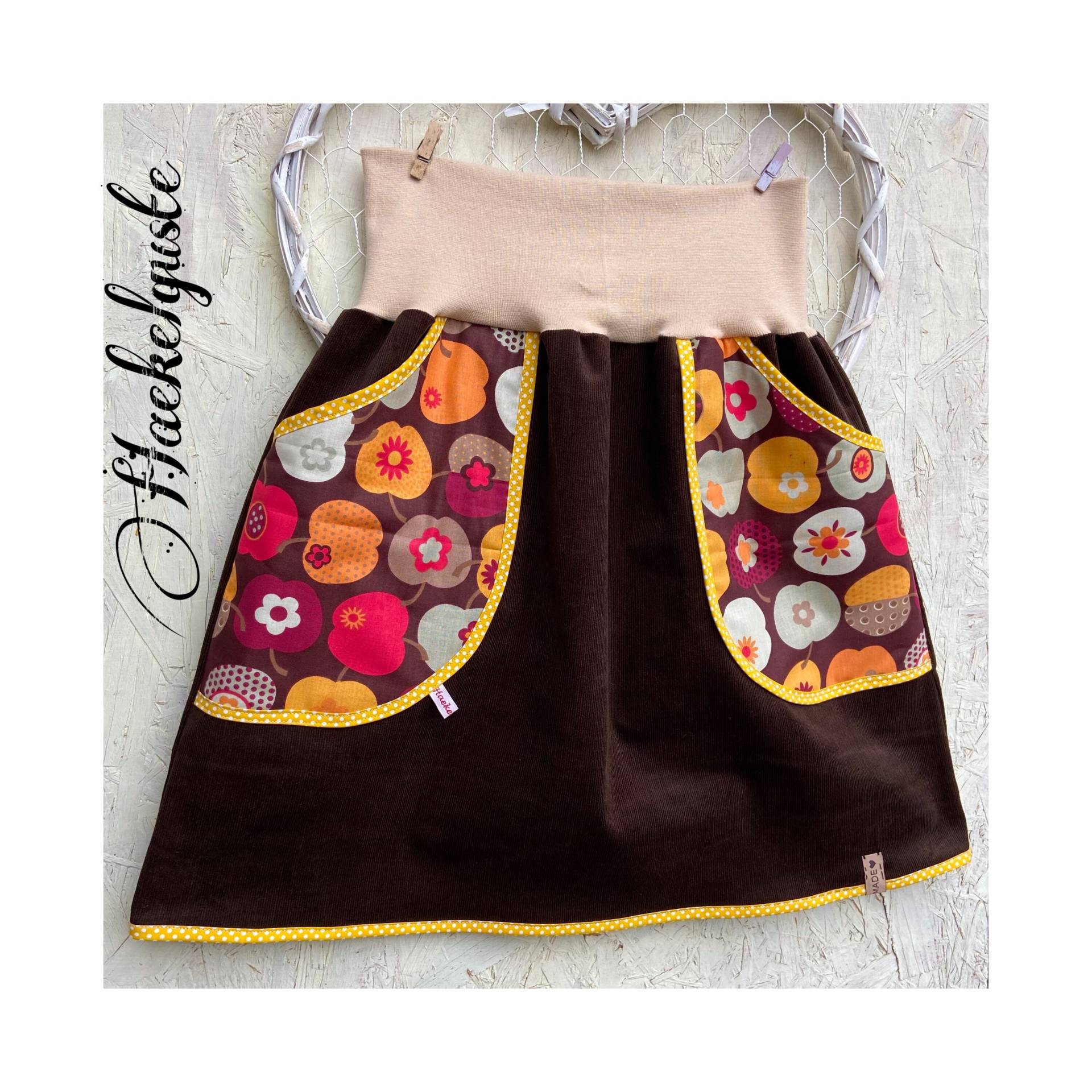 Xs - Xxl Brauner Cord Rock "Apfel" A-Form Damen Braun Mit Taschen Curvy Herbst Xs - Xxl Brauner Cord Rock "Apfel" A-Form Damen Braun Mit Taschen Curvy Herbst von Haekelguste