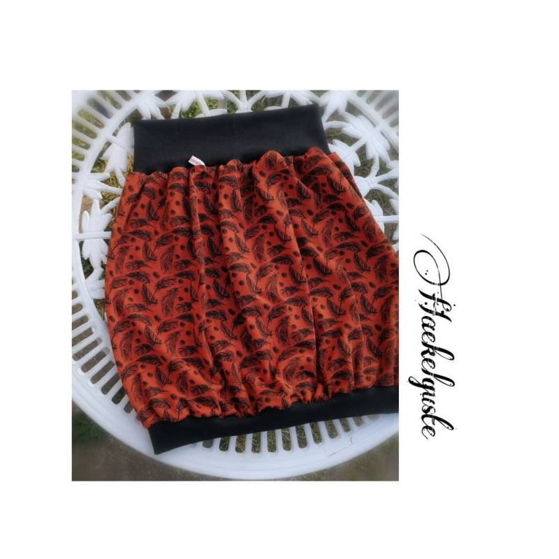 Xs - Xxl " Federn Ballonrock Liebling Rot Rostbraun Feder Rock Damen Pumprock Hüftrock von Haekelguste