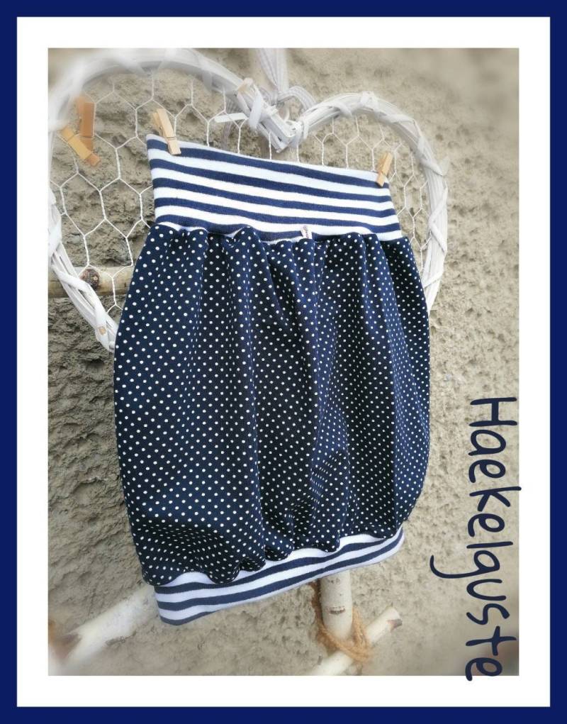 Xs - Xxl " Pünktchen Ballonrock Liebling Dunkelblau Rock Damen Punkte Dots Points von Haekelguste