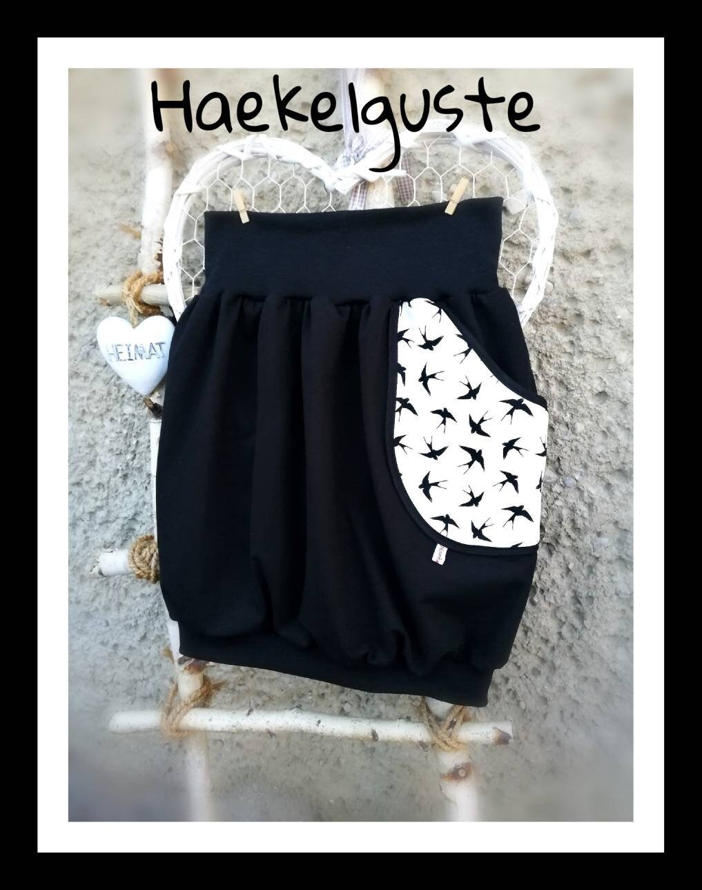Xs - Xxl " Schwalbe Wunschgröße Ballonrock Damen Rock Mit Tasche Vogel von Haekelguste