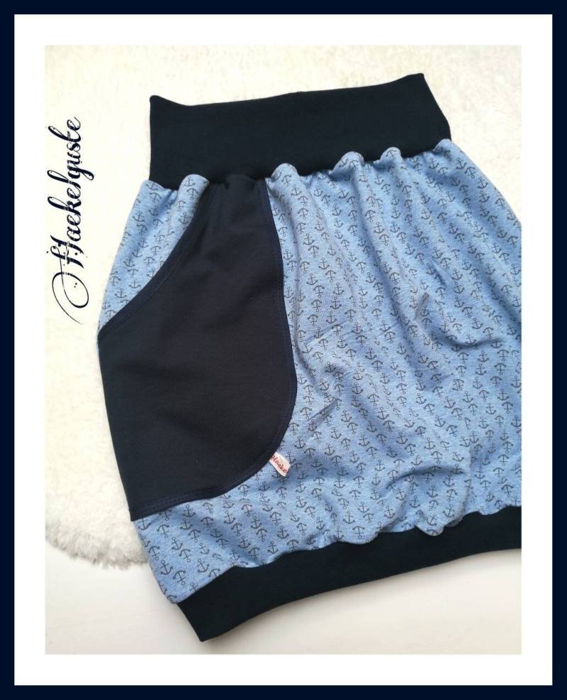 Xs - Xxl Wunschgröße | Gr. 36 50 Ballonrock Anker Damen Rock Hellblau von Haekelguste