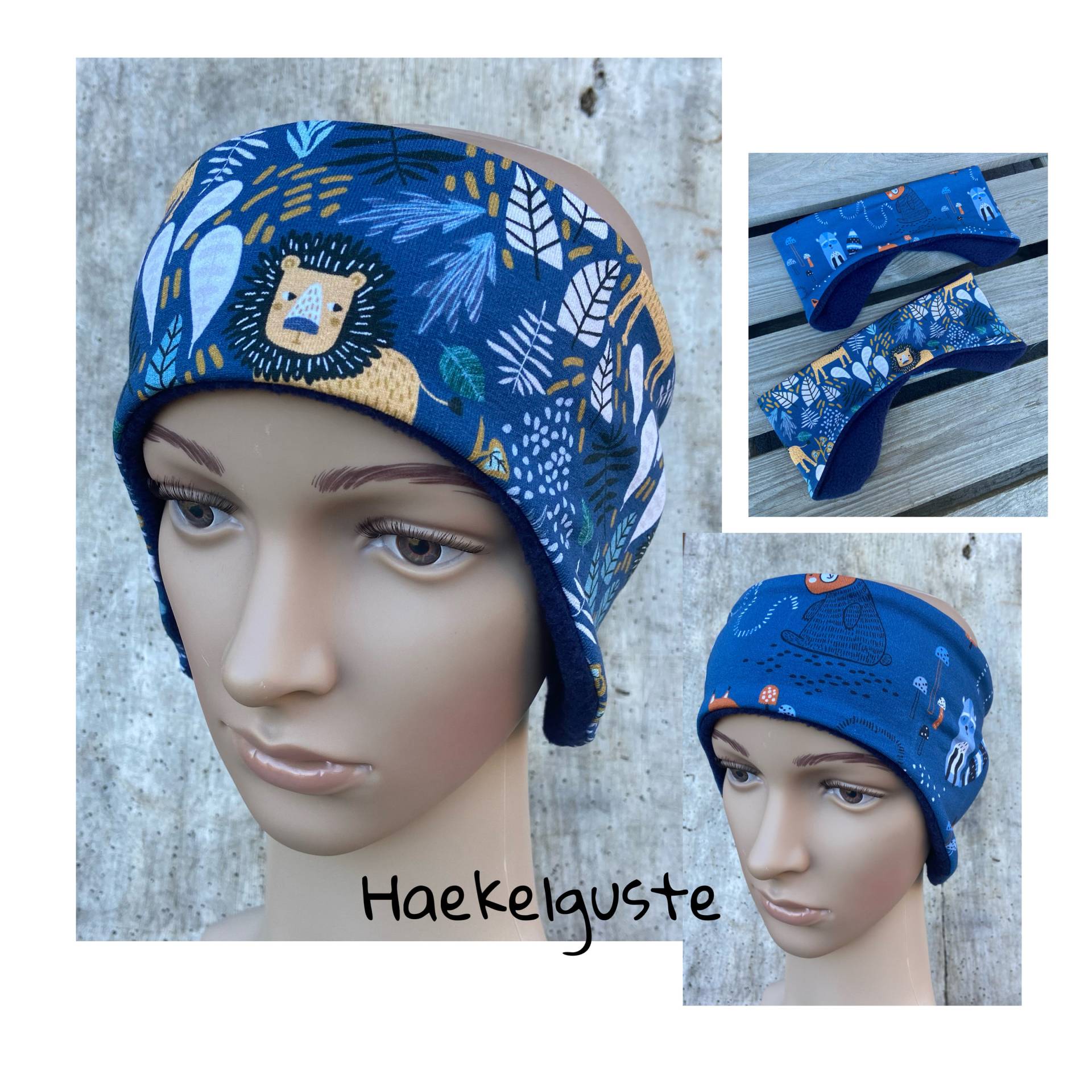 stirnband Kinder Jungen Unisex Mädchen Warmes Ohrenwärmer Fleece Löwe Fuchs von Haekelguste