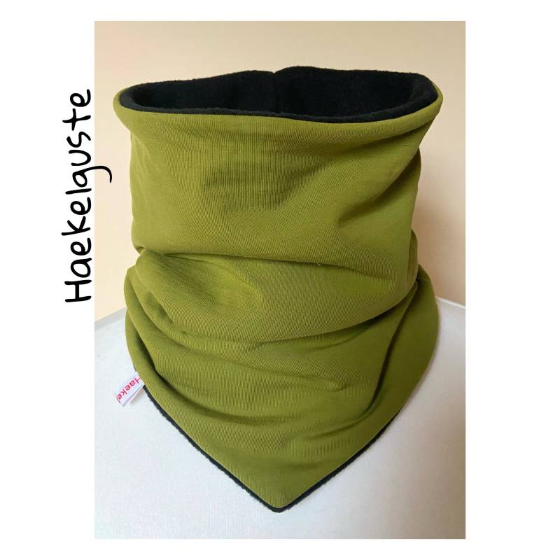xxl Fleece Schlupf - Loop Schal Oliv Grün Khaki Tuch Unisex Damen Herren Männer Gefüttert Schwarz Geschenk Schlupfloop von Haekelguste