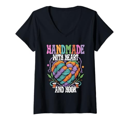 Damen Häkeln Stricken T-Shirt mit V-Ausschnitt Damen Häkeln Stricken T-Shirt mit V-Ausschnitt von Häkeln Häkeln