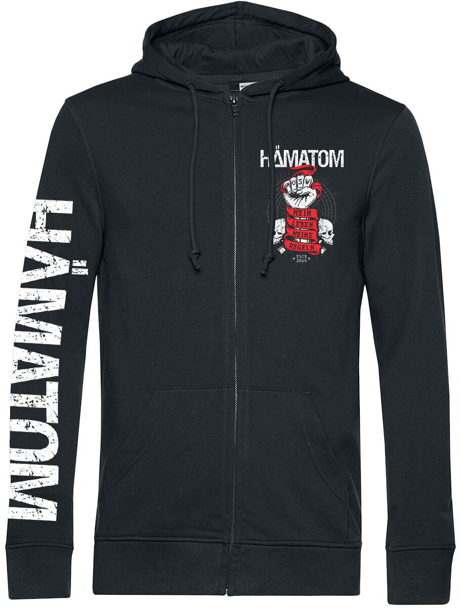 Hämatom Kapuzenjacke - Mein Leben - Meine Regeln - S bis 3XL - für Männer - Größe 3XL - schwarz  - EMP exklusives Merchandise! von Hämatom