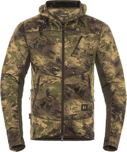 Härkila Deer Stalker Camo Fleecejacke - Leise Pirschjagdjacke für die Jagd - Pirschjacke Camouflage mit Lüftungsschlitzen, Größe:M von Härkila