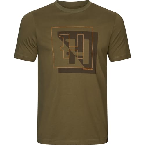 Härkila | H-Logo T-Shirt | Professionelle Jagd Kleidung & Jagd Zubehör | Skandinavische Qualität Made to Last | Farbe: Dark Olive, XL von Härkila