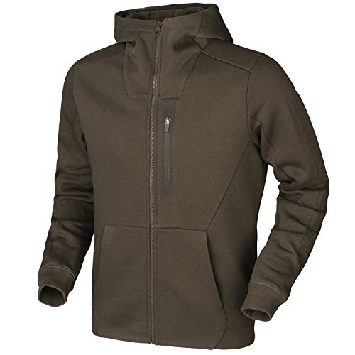 Härkila Kapuzenjacke für Herren in Braun und Grün - Pullover für die Jagd - Langärmlige Jagdjacke mit Kapuze Angeln Wandern, Größe:4XL, Farbe:Grün von Härkila