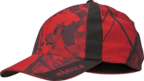 Härkila Moose Hunter 2.0 Safety Kappe - Jagdcap rot mit Bruchlasche windabweisend - Jagdkappe in Mossy Oak® Red Blaze-Camouflage von Härkila