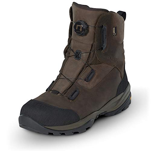 Härkila Reidmar GTX Dark Brown - Wasserdichter Jagdstiefel für Herren mit U-turn®-Verschlusssystem - Wanderstiefel aus Leder mit Schnellverschluss und Vibram® - Sohle, Schuhgröße:48 von Härkila