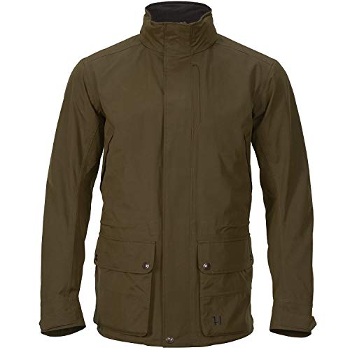 Härkila Retrieve Jacke mit HWS® Membran - Wasserdichte Jagdjacke für Herren traditionell - Klassische Jacke für Jäger mit außenliegenden Taschen und Echtlederdetails, Größe:54 von Härkila