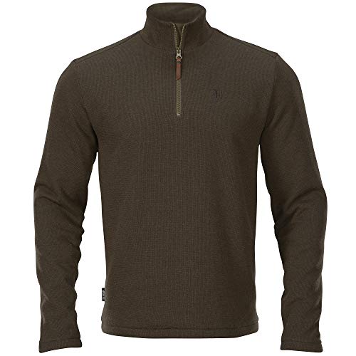 Härkila Retrieve Strickpullover Herren mit HSP®-Futter winddicht - Jagdpullover braun - Wollpulover mit Echtlederbesatz - Pullover für Jäger und Wanderer, Größe:3XL von Härkila